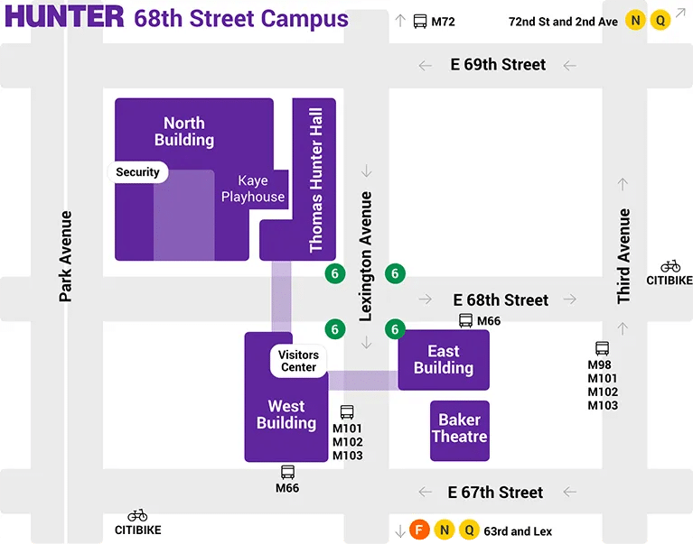 image showing the Hunter Continuing Education campus location on 68th Street