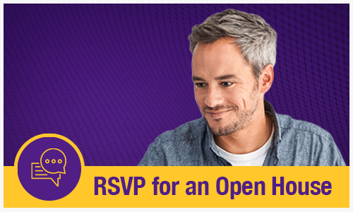 image promoting open house events at hunter continuing education