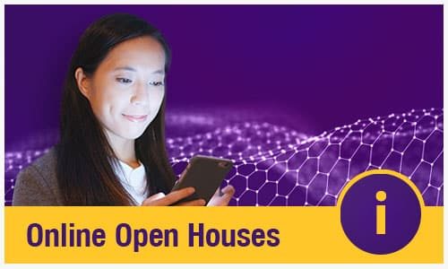 image linking to online Open House events for Business and Finance Certificates in NYC