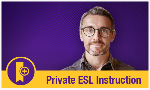 image promoting private ESL instruction and English Tutoring